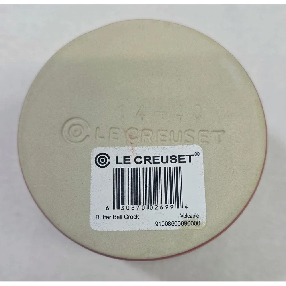 Le Creuset Butter Crock Volcanic Flame Orange Stoneware Very LIMITED USE or none